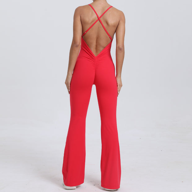 Adjustable Strap Horn Yoga Jumpsuit