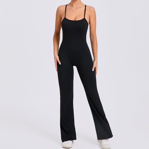 Adjustable Strap Horn Yoga Jumpsuit