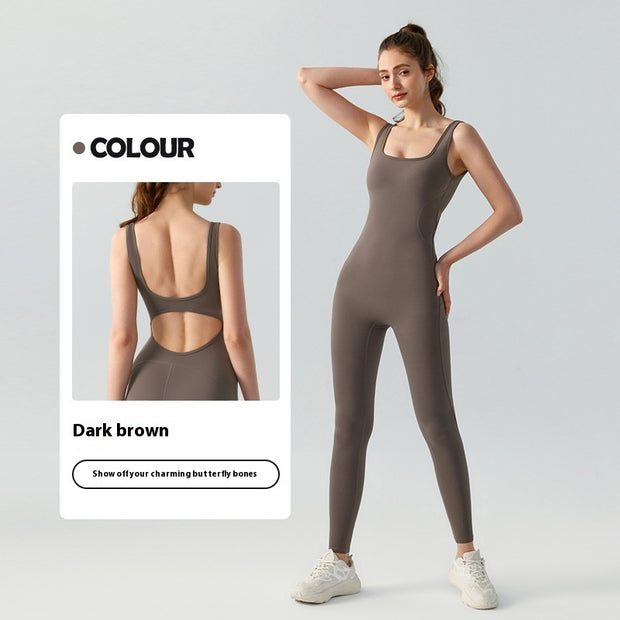 Women's Fashion Nude Feel Yoga Jumpsuit