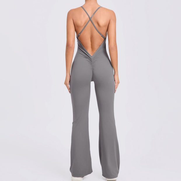 Adjustable Strap Horn Yoga Jumpsuit