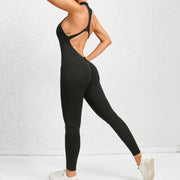 Women's Zipper Aerial Yoga Jumpsuit – Cotton Blend, Stretch Fit, Solid Color Activewear for Flexibility & Performance