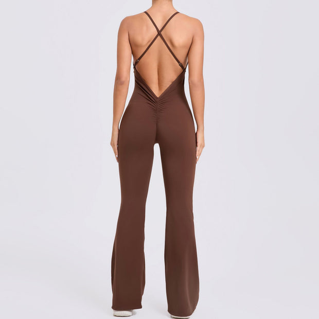 Adjustable Strap Horn Yoga Jumpsuit