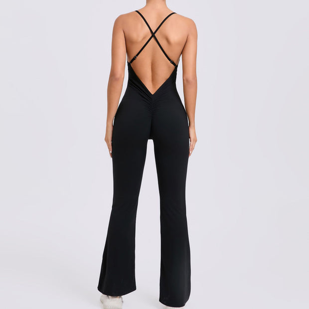 Adjustable Strap Horn Yoga Jumpsuit